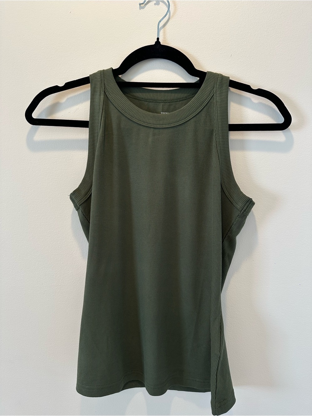 chic Ribbed Tank Top - Olive Green